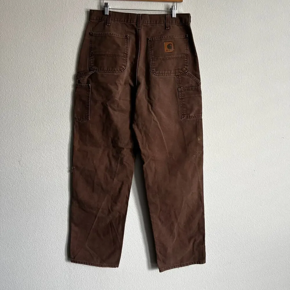 Carhartt B136 CHT brown double knee work wear carpenter pants